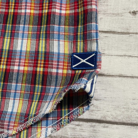 McKenzie Tribe Mens Plaid Button Down Long Sleeve Shirt Size  Large/ L Red Blue - Picture 4 of 7